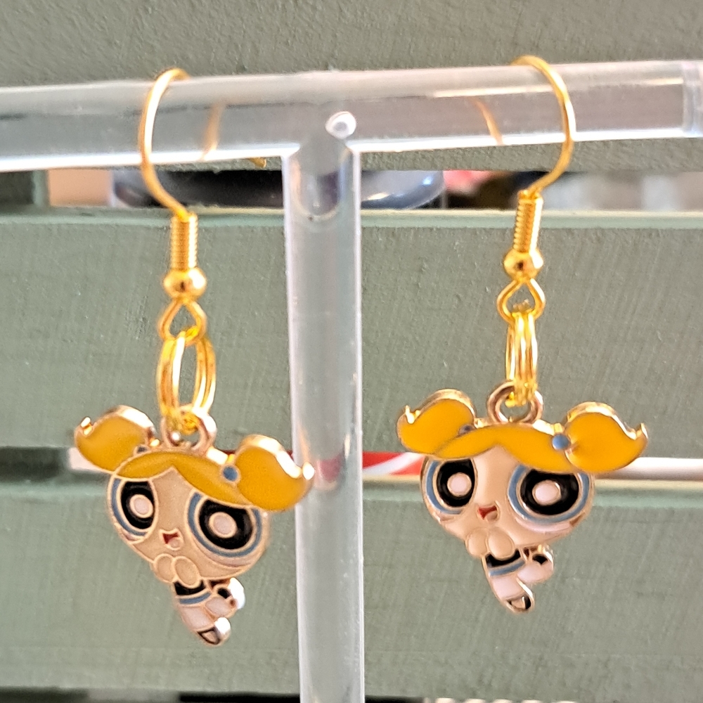 Blonde girl earrings